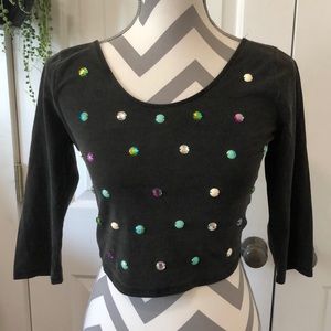 Silence + Noise Jeweled Crop Top
